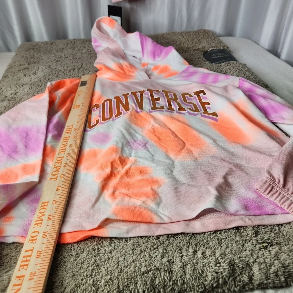 Converse M Girl's All Over Print Tie-Dye Boxy Hoodie (Big Kids) Size M